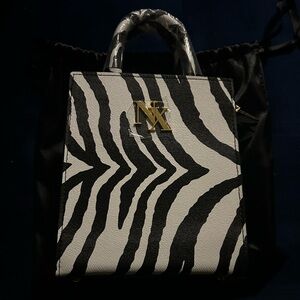 Zebra print box tote bag
